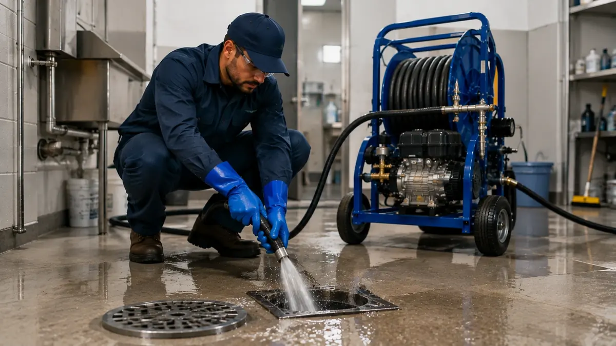 Floor Drain Hydro Jet Cleaning in Rodeo