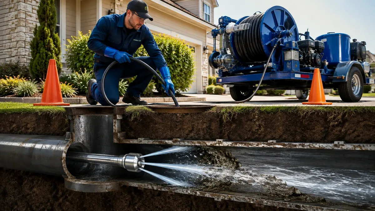 Main Sewer Line Hydro Jet Cleaning in Rodeo