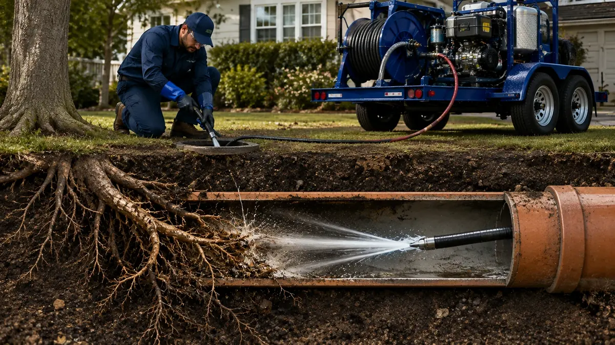Tree Root Removal with Hydro Jetting in Rodeo